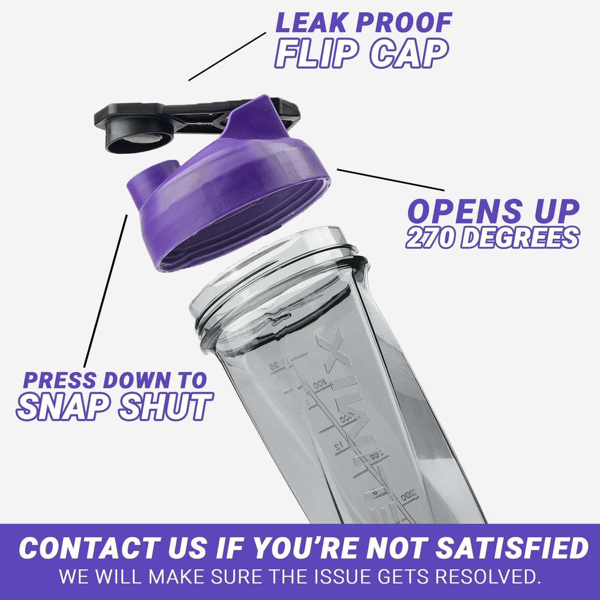 HELIMIX 2.0 Vortex Blender Shaker Bottle Holds upto 28oz | No Blending Ball or Whisk | USA Made | Portable Pre Workout Whey Protein Drink Shaker Cup | Mixes Cocktails Smoothies Shakes | Top Rack Safe