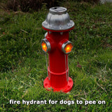 TB TIBAG Fake Fire Hydrant Statues for Dogs to Pee On, Solar Light Fire Hydrant with Glowing Paw Prints for Garden Statues Lawn Outdoor Decorations, 14.5" Tall