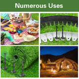 Bakulyor 16 Sets Outdoor RV Rug Stakes, 6 Inch Black Patio Mat Stakes, 6 Gauge Heavy Duty Galvanized Camp Carpet Stakes for Fixing Outside Rug, Tarps, and Camping Mat, Pop Up Camper Accessories - 6"