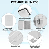 TICONN Outdoor Electrical Box Waterproof, Junction Box IP67 ABS Plastic Enclosure with Hinged Cover with Mounting Plate, Wall Brackets, Cable Glands (Off-White, 13.8"x9.8"x5.9")