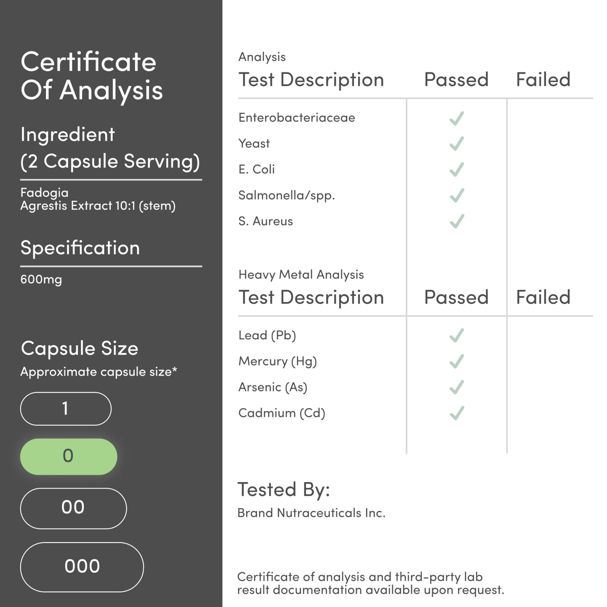 Fadogia Agrestis 600mg Per Serving (180 Capsules) Powerful Extract to Support Athletic Performance (Third Party Tested, Non-GMO, Vegan, Gluten Free) by Double Wood