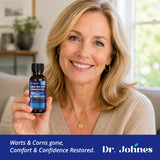 Dr.Johnes Fast-Acting Wart Remover Liquid: 40% Salicylic Acid Maximum Strength Plantar Wart and Corn Remover with Bee Venom for Hands, Feet and Toes