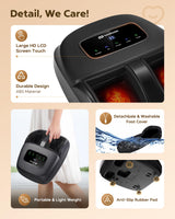 EaseZen Shiatsu Foot Massager Machine with Heat, FSA/HSA Eligible, Deep Kneading, 2025 Upgrade Electric Foot Massager for Plantar Fasciitis, Neuropathy, Relax Gifts for Mom Women, Fits up to Size 14