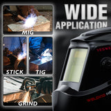 YESWELDER Auto Darkening Welding Helmet, Blue Light Blocking, 1/1/1/1 True Color Solar Powered Welding Hood with 2 Arc Sensors, Wide Shade 3.5/9-13 Welder Mask for TIG MIG ARC and Grind