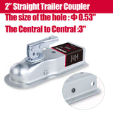 2" Straight Trailer Coupler (Ball 2", Channel 2-1/2" 3500LBS) Finish Zinc