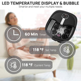 HOSPAN Collapsible Foot Spa Electric Rotary Massage, Foot Bath with Heat, Bubble, Remote, and 24 Motorized Shiatsu Massage Balls. Pedicure Foot Spa for Feet Stress Relief - FS02A