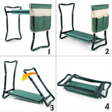 Roixeeds Garden Kneeler and Seat Foldable Gardening Bench Stool with Tool Bag Pouch EVA Foam Pad Outdoor Practical Garden Tools for Kneeling and Sitting Sturdy and Lightweight, Green