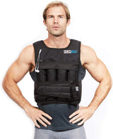 RUNmax RUNFast rm40p 12lb-140lb Weighted Vest (with Shoulder Pads, 40lb), Black