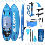 Bluefin SUP Voyage 10’10 Package with Cooler Box | Ultimate Activity Stand Up Inflatable Paddle Board | Added Stability | 20% Extra Width | Side Rails | 2X Fishing Rod Mounts | 5 Year Warranty