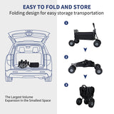 Polar Aurora Fishing Cart Beach Cart Collapsible Wagon w/11'' All-Terrain Wheels for Sand, Heavy Duty Garden Cart with Rod Holders,Umbrella Holder and Storage Pockets, 550lb Large Capacity