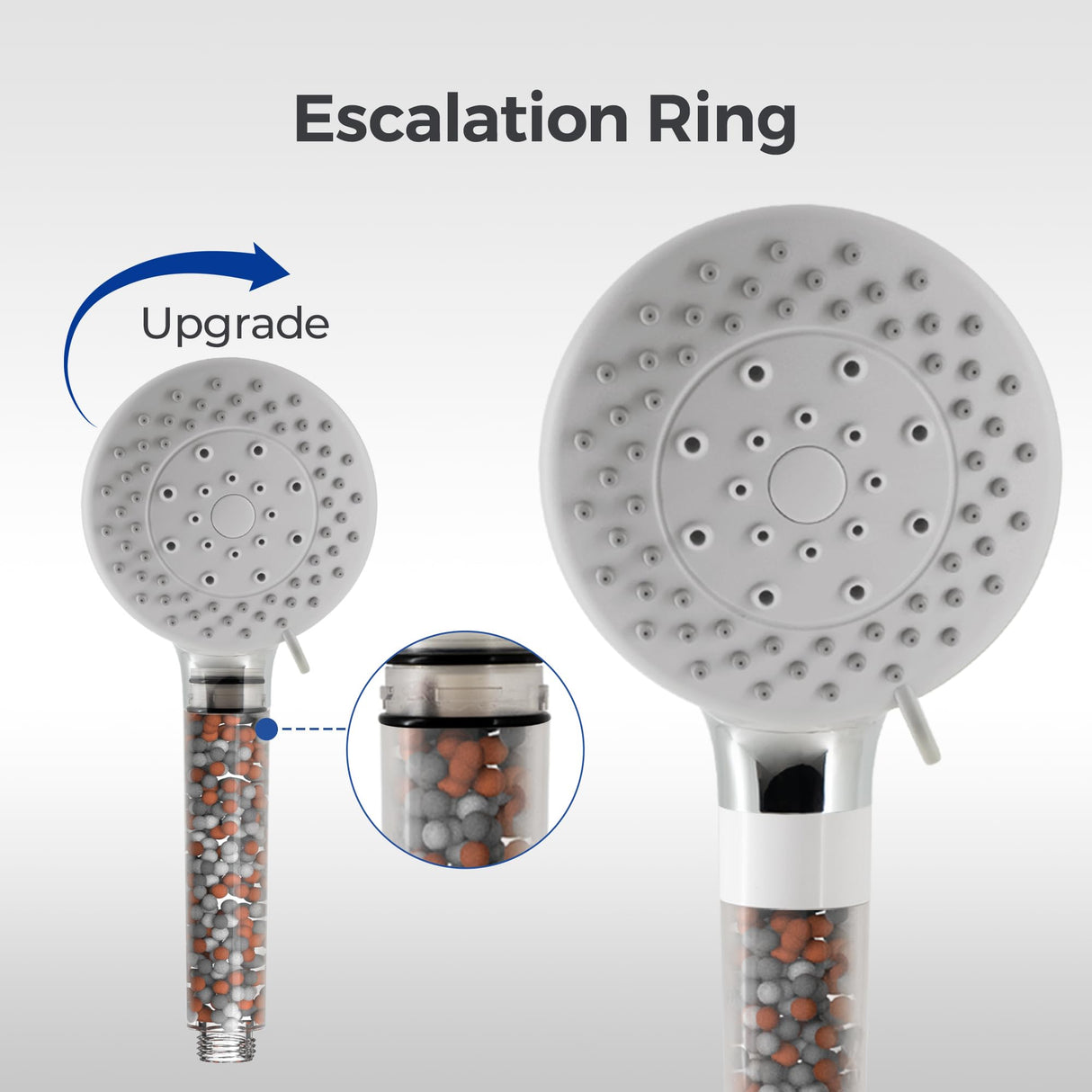 VANCOCO Handheld Shower Head with 2m Hose and Filter 5 Spray Modes Bathroom Showerhead Water Saving Universal Bath Shower Head (Chrome)