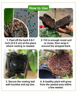 Elsjoy 30 Pack 3 Sizes Plant Root Growing Box with 120 pcs Zip Ties, Air Layering Propagation Ball Kit Reusable Tree Rooting Grafting Tools, Root Propagation Ball Set for Fast Propagation