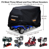 Upgraded Mobility Scooter Storage Cover,SRIMMIT Heavy Duty 420D Oxford Fabric Electric Scooter Cover, Waterproof,Anti-UV,Durable with Waterproof Strip,Reflective Strips,3 Buckles (XL 57" x 27" x 39")