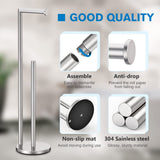 Toilet Paper Holder Stand, Toilet Paper Stand Brushed Nickel, Free Standing Toilet Paper Holder, Toilet Paper Storage by Bathth