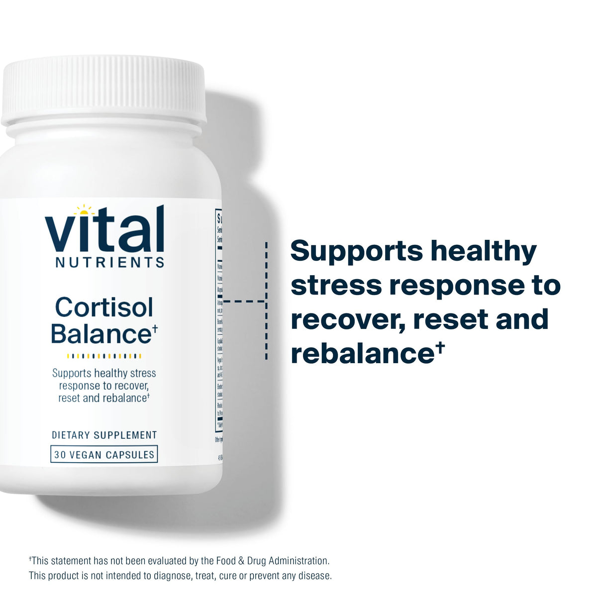 Vital Nutrients Cortisol Balance | Vegan Stress Relief Supplement | Cortisol Manager Supports Energy & Stress Levels | Ashwagandha & Magnesium for Relaxation | Gluten, Dairy, Soy Free | 30 Capsules