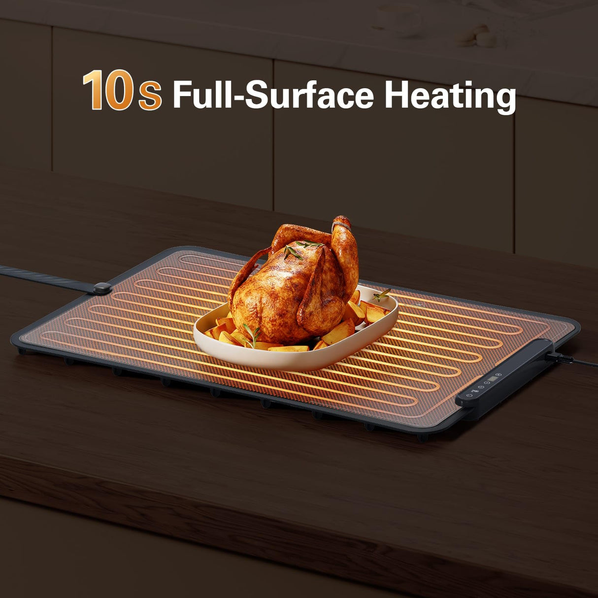Zarler Warming Mat for Food with Insulated Cover, Food Warming Mat with 7 Temperature Modes and 6 Timer Settings, Electric Warming Tray Surface Heating, Foldable Warming Trays for Buffets Christmas