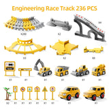iHaHa Toddler Boy Toys 236 PCS Race Tracks Toys Gifts for 3 4 5 Year Old Boys Kids, 6 PCS Construction Car Toys Gifts for 2 3 4 5 Year Old Boys, Christmas Birthday Gifts Toys for 3 4 5 Year Old Boys