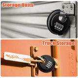 DELSWIN 4-Digit Disc Combination Lock Outdoor - Heavy Duty Combination Padlocks with Hardened Steel Shackle Weatherproof Combo Locks for Gates,Sheds,Fence,Storage Unit (3/8" Shackle, Black and Silver)