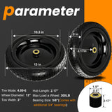 13" Flat Free Wheels Replacement for GOR Garden Cart Tires