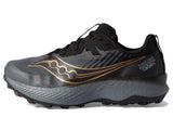Saucony Men's Endorphin Edge Trail Running Shoe, Black/Goldstruck, 10