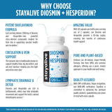 STAY ALIVE Diosmin Hesperidin 1000mg Complex, 120 Count, Citrus Bioflavonoids Rich Fruit Extract, 2 Month Supply, 100% Vegetarian, Non-GMO & Gluten Free Hesperidin and Diosmin Supplement Capsules