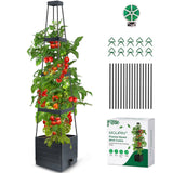 MQUPIN Self Watering Tomato Planter with Trellis, 57" Raised Garden Bed for Climbing Vegetables Vine Flowers, Tomato Cage Plant Support for Indoor Outdoor Patio Greenhouse (1 Pack)