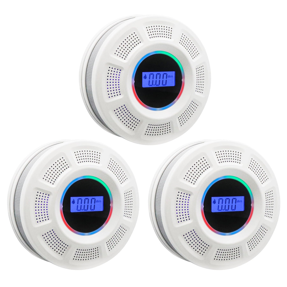 GiiHoo Smoke and Carbon Monoxide Detector Combo Powered by Battery, 2 in 1 CO & Smoke Alarm with LED Warning Light Indicators for Home, Travel, RV, Garage (3 Pack)