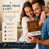 Dad Tell Me Your Life Story Leather Journal (Hardcover) - A Family Heirloom Keepsake with + 275 Prompts to Share His Life Story Book and Memories, Father's Day, Christmas Gift from Daughter & Son
