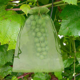 Uigidori 100 Pcs Fruit Protection Bags, 8 x 12 Inch Green Netting Cover Bags with Drawstring, Pest Barrier for Trees, Garden Cover Mesh Bags for Plant Fruit, Flower and Vegetables