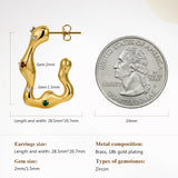 Cicy Bell 18k Gold Plated Earrings for Women Trendy Irregular Waterdrop Melting Liquid Cubic Zirconia Statement Drop Earrings Jewelry Gifts