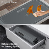 VIPDIGI Food Warming Mat, Large Electric Warming Tray, Silicone Fast Heating Warmer Pad, 6 Temp Adjustable, 6 Timer & Safety Lock, Auto Shut-Off for Countertops Buffets Party Grey
