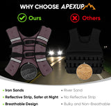 APEXUP Weighted Vest with 5lbs/10lbs/15lbs/20lbs/25lbs/30lbs Weights and Reflective Stripe, Weight Vest Men Women for Workout, Strength Training, Running (Pastel Pink, 20lbs)
