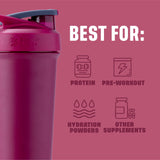 BlenderBottle Sport Sleek Insulated Stainless Steel Shaker Bottle with Wire Whisk, 25-Ounce, Raspberry – Protein Shakes & Hydration for Athletes & Fitness Enthusiasts, Easy Mixing, Slim Easy to Hold, Keeps Drinks Cold, Lockable Lid