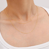 Gacimy 1.1mm 14K Gold Plated Cable Chain Necklace for Women, 22 Inches