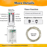 4-Pack Fairy Lights Battery Operated with Remote & Timer & 8 Modes, Waterproof 16 FT 50 LED String Lights Outdoor Indoor, Battery Twinkle Lights for Christmas Bedroom Centerpiece Décor (Warm White)