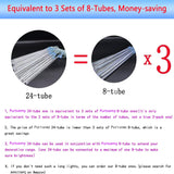 Outdoor Christmas Decorations, 24Tubes Meteor Shower Lights (Equal to 3 Sets of 8-Tubes) Ice Blue LED Icicle Christmas Lights for Halloween Xmas Decorations Tree Party Yard Outdoor