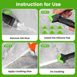 Caulking Tool 5 in 1 Silicone Caulking Grout Removal Sealant Finishing Tool with Grout Scraper, 6 Exchange Silicone Pads, Adhesive Residue Scraper Seam Repair Kit for Kitchen Bathroom