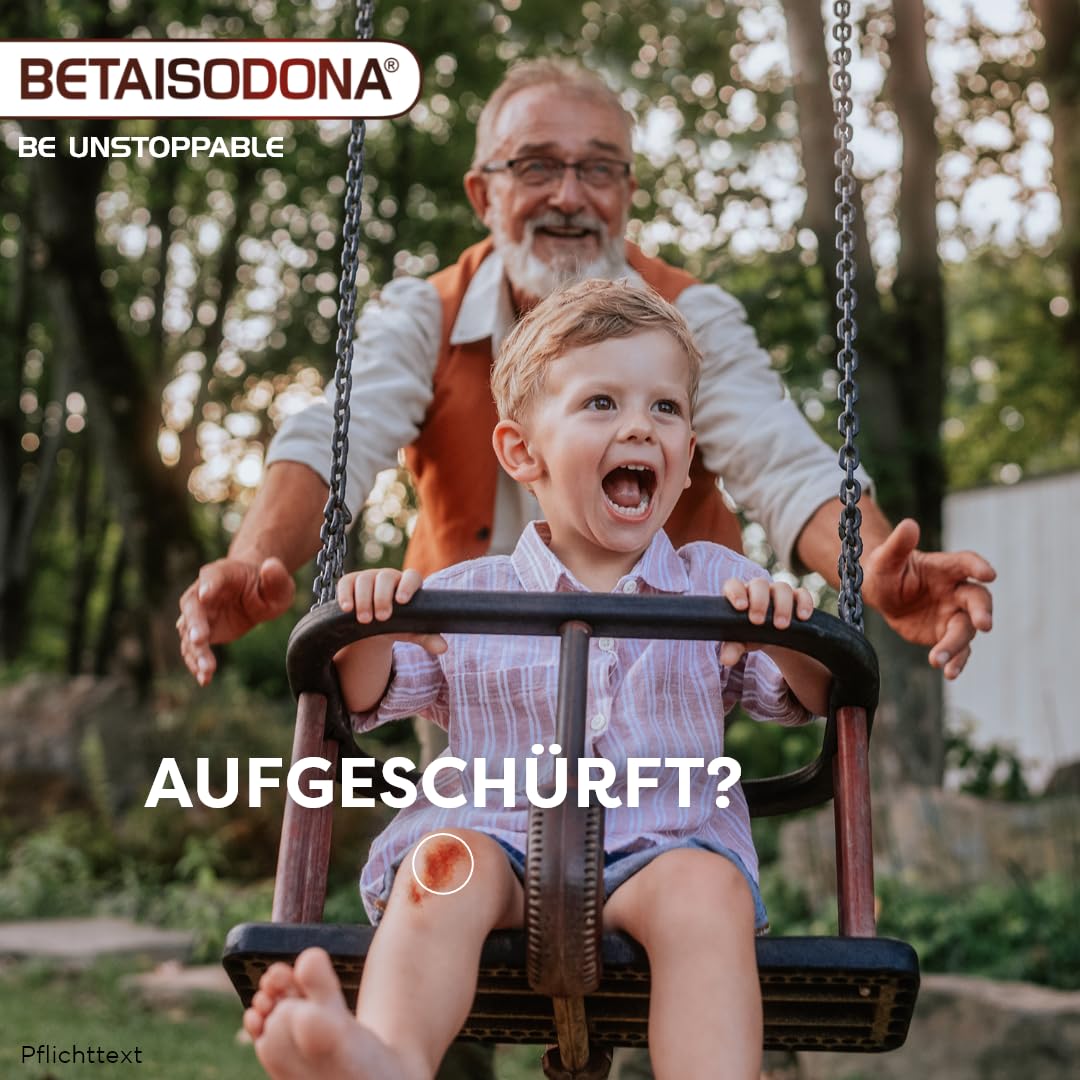 Betaisodona® Salbe 100 g Wunddesinfektion für Erwachsene und Kinder ab 1 Jahr, Wunddesinfektionsmittel ohne Alkohol mit PVP-Iod – brennt nicht