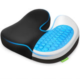 AUVON Multi-Layer Gel Cushion for Ideal Support & Softness, Cooling Memory Foam Cushion for Hemorrhoid, Sciatica & Tailbone Pain Relief, Anti-Slip Back Seat Pillow, FSA HSA Eligible
