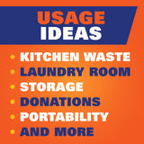 Hefty Strong White 13 Gallon Trash Bags with Drawstrings, Unscented Tall Kitchen Trash Bags, Resists Leaks, Punctures, and Tears, Durable Closure, 120 Ct.