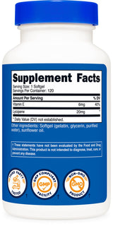 Nutricost Lycopene (20mg) 120 Softgels - Gluten Free, Non-GMO