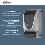 SC Johnson Professional Clear FOAM Dispenser and Refill Starter Kit, Wall Mount Soap Dispenser for Hand Soap, 1 Refresh Clear FOAM Hand Wash, 1 Liter Cartridge, 33.8 fl. oz., for Professional Use Only