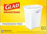 Glad Small Trash Bags 8 Gallon, Fragrance Free Garbage Bags, Odor Resistant with Drawstring, 80 Count