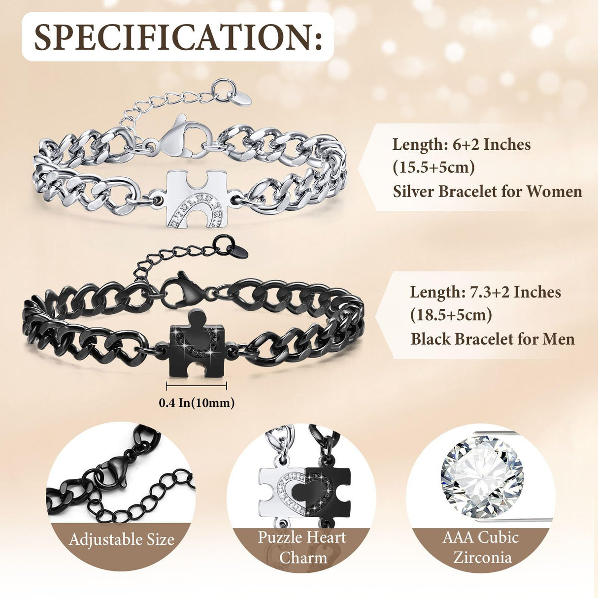 MEALGUET Couples Matching Bracelets for Men Women