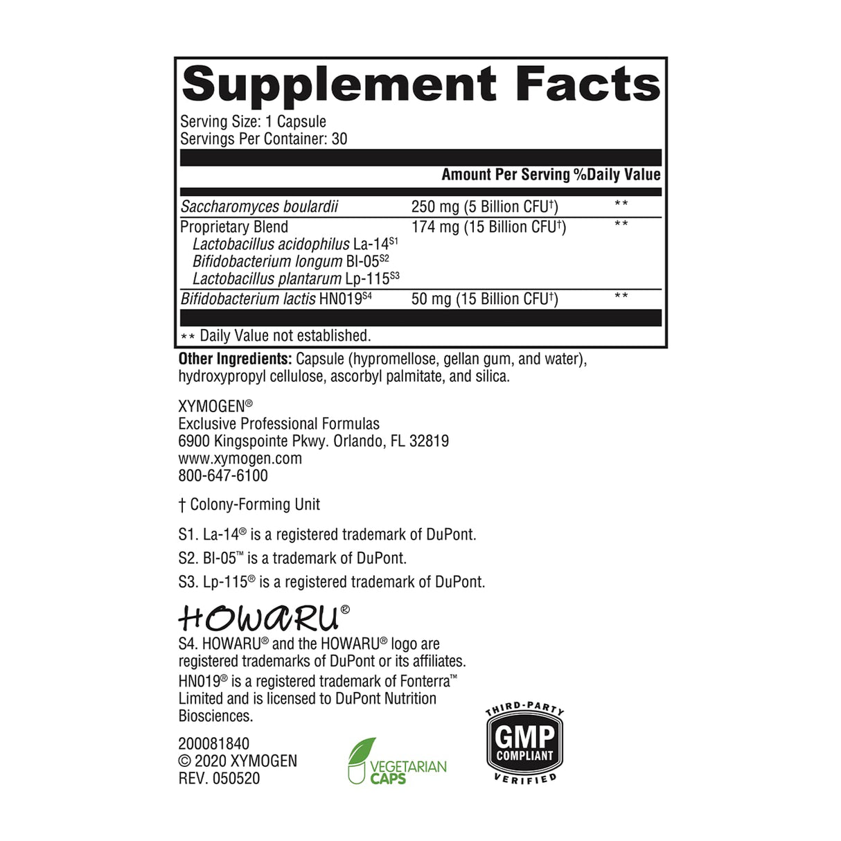 XYMOGEN ProbioMax Sb 35B - 35 Billion CFU Probiotic Supplement with Lactobacillus & Bifidobacterium lactis HN019 - Probiotics for Digestive Health - Formerly ProbioMax Sb DF (30 Capsules)