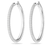 Swarovski Dextera Women's Hoop Pierced Earrings with White Crystals in a Rhodium Plated Setting