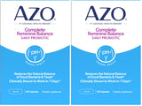 AZO Complete Feminine Balance Daily Vaginal Probiotics for Women,Clinically Proven to Help Protect Vaginal Health,Helps Balance pH and Yeast,60 Count (Pack of 2)