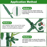 Tegarbed Garden Stakes 40 Pack, 16 Inch Plastic Coated Metal Tomato Stakes, DIY 4ft 5ft 6ft 7ft Plant Support Stakes with 28 Connectors 28 Rotatable Clips 28 Plant Clips for Indoor Outdoor Vegetables