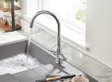 Bristan Echo Easy Fit Kitchen Sink Lever Handles Tall Swivel Spout Mixer Tap Faucet Chrome Plated (EC SNK EF C)