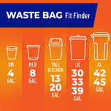Hefty Ultra Strong 13 Gal Kitchen Trash Bags, Fabuloso Lavender, 80ct